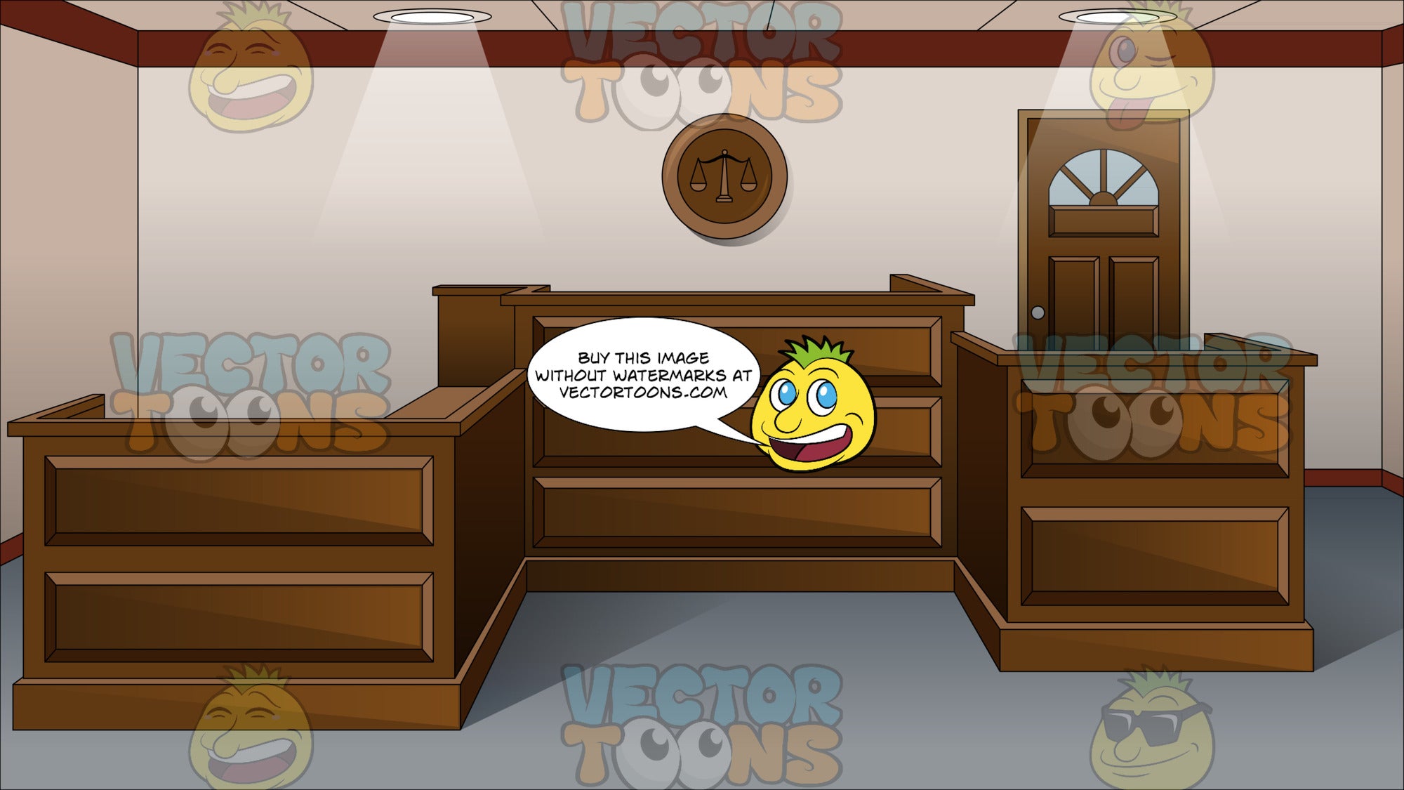 Inside An Empty Courtroom Clipart Cartoons By Vectortoons