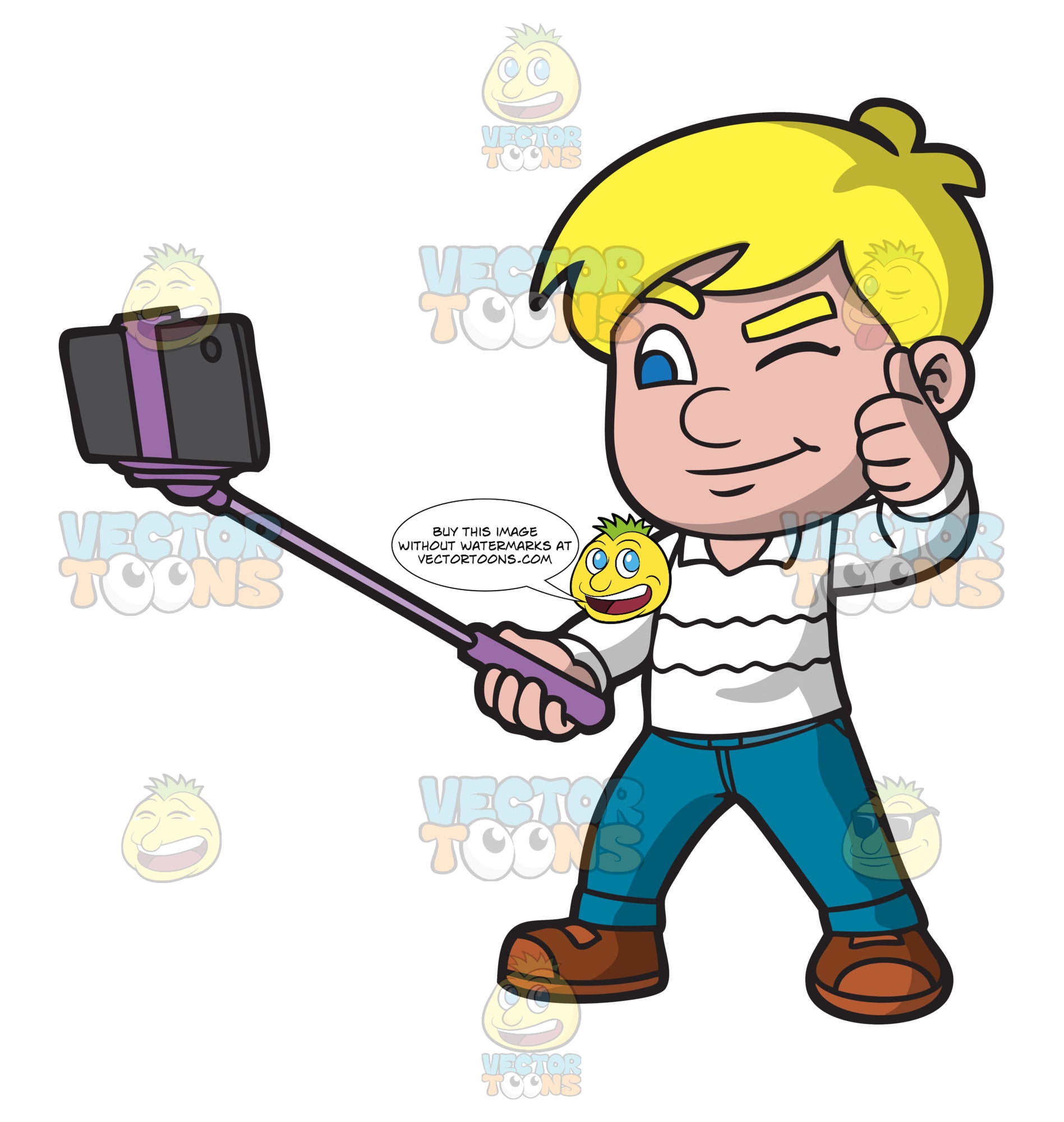 A Cool Kid Taking A Selfie Clipart Cartoons By Vectortoons