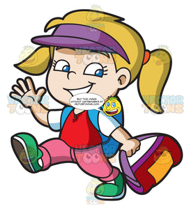 A Girl Ready To Go To Summer Camp Clipart Cartoons By Vectortoons