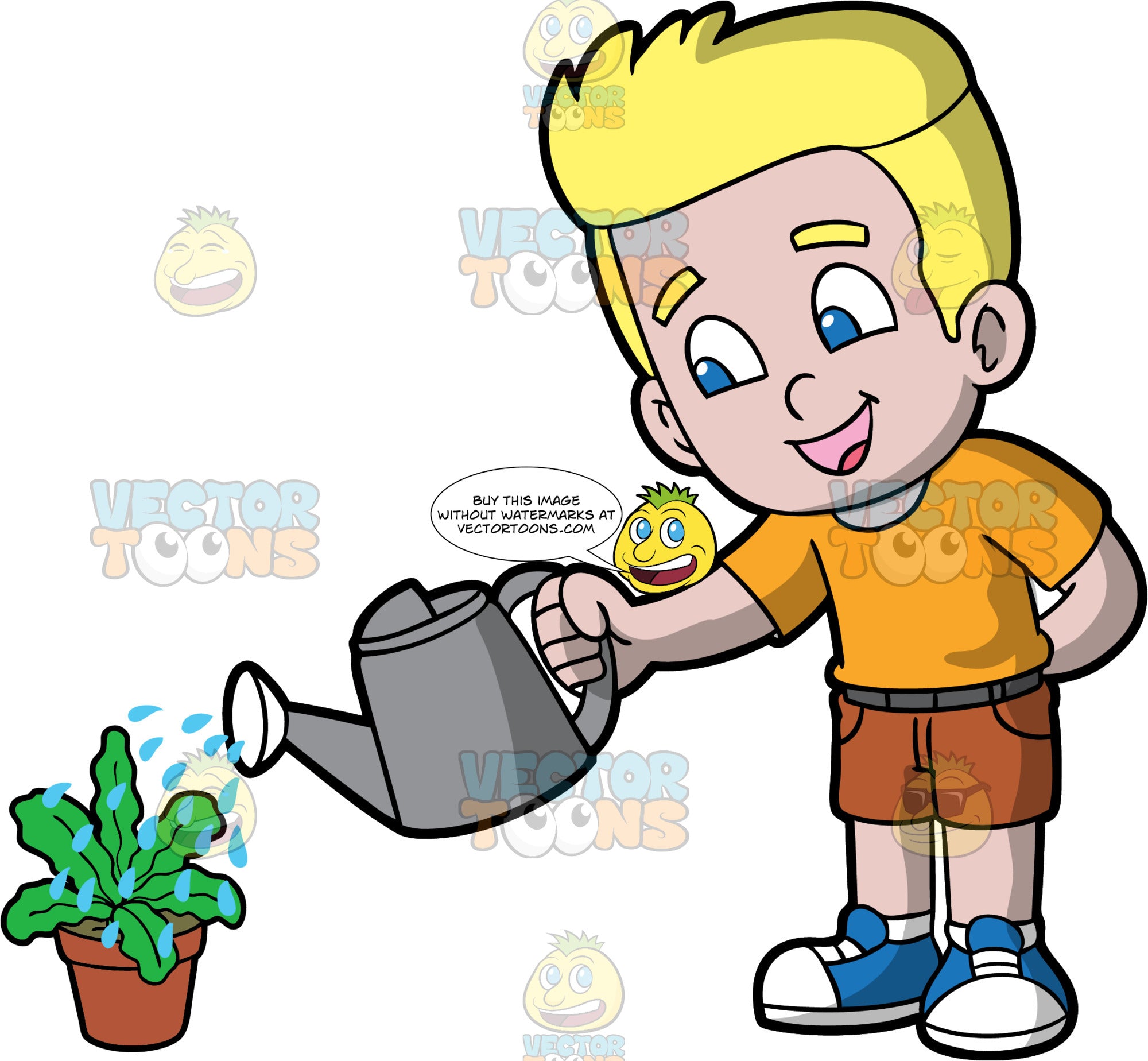 A Blonde Boy Watering A Potted Plant Clipart Cartoons By Vectortoons Download high quality watering plants cartoons from our collection of 41,940,205 cartoons. a blonde boy watering a potted plant clipart cartoons by vectortoons