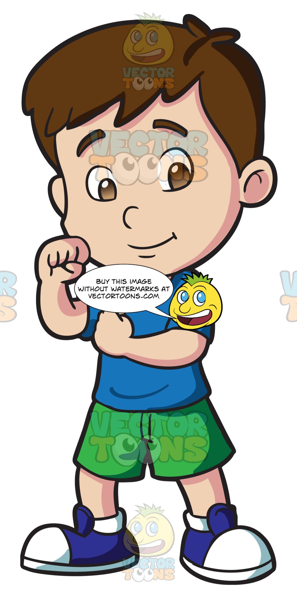 Cartoon A Male Kindergarten Student Ready To Play Clipart Images