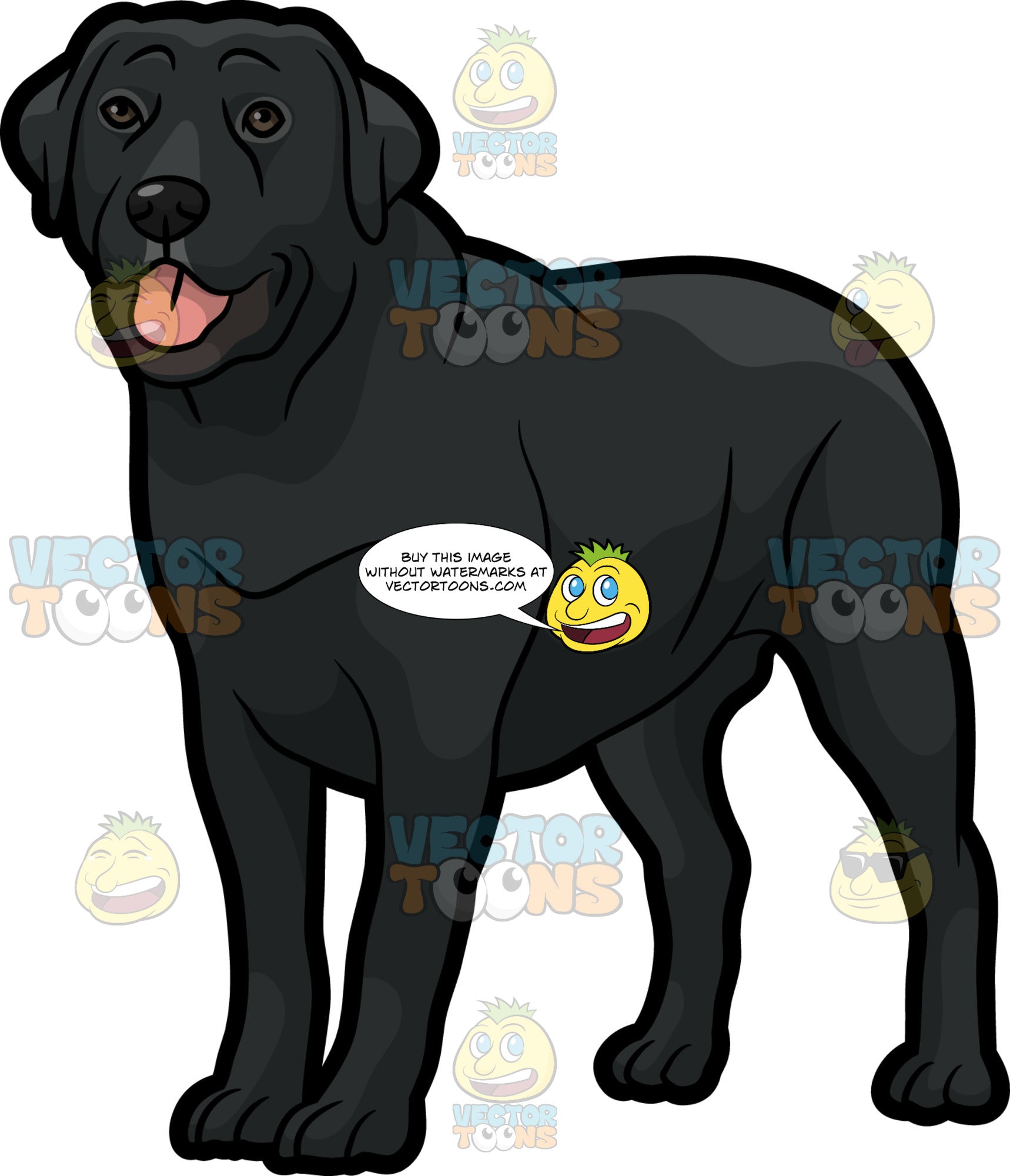 Black Labrador Cartoon Image