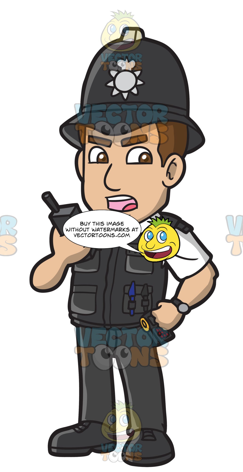 A British Police Constable – Clipart Cartoons By VectorToons
