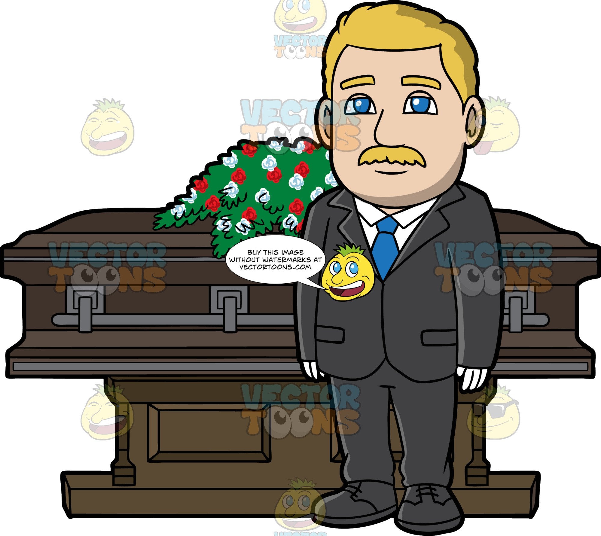 A Silent Male Funeral Director Clipart Cartoons By Vectortoons