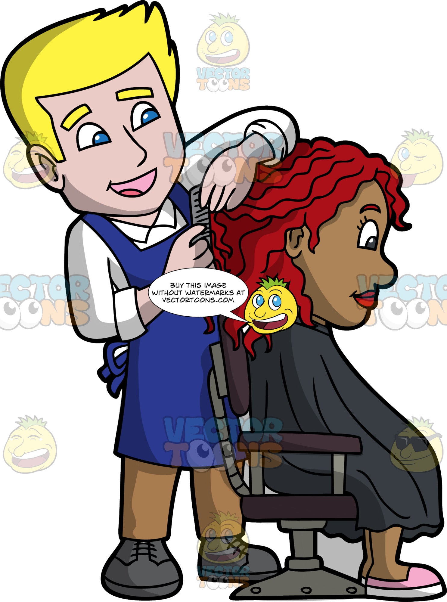 A Happy Male Hairdresser Clipart Cartoons By Vectortoons