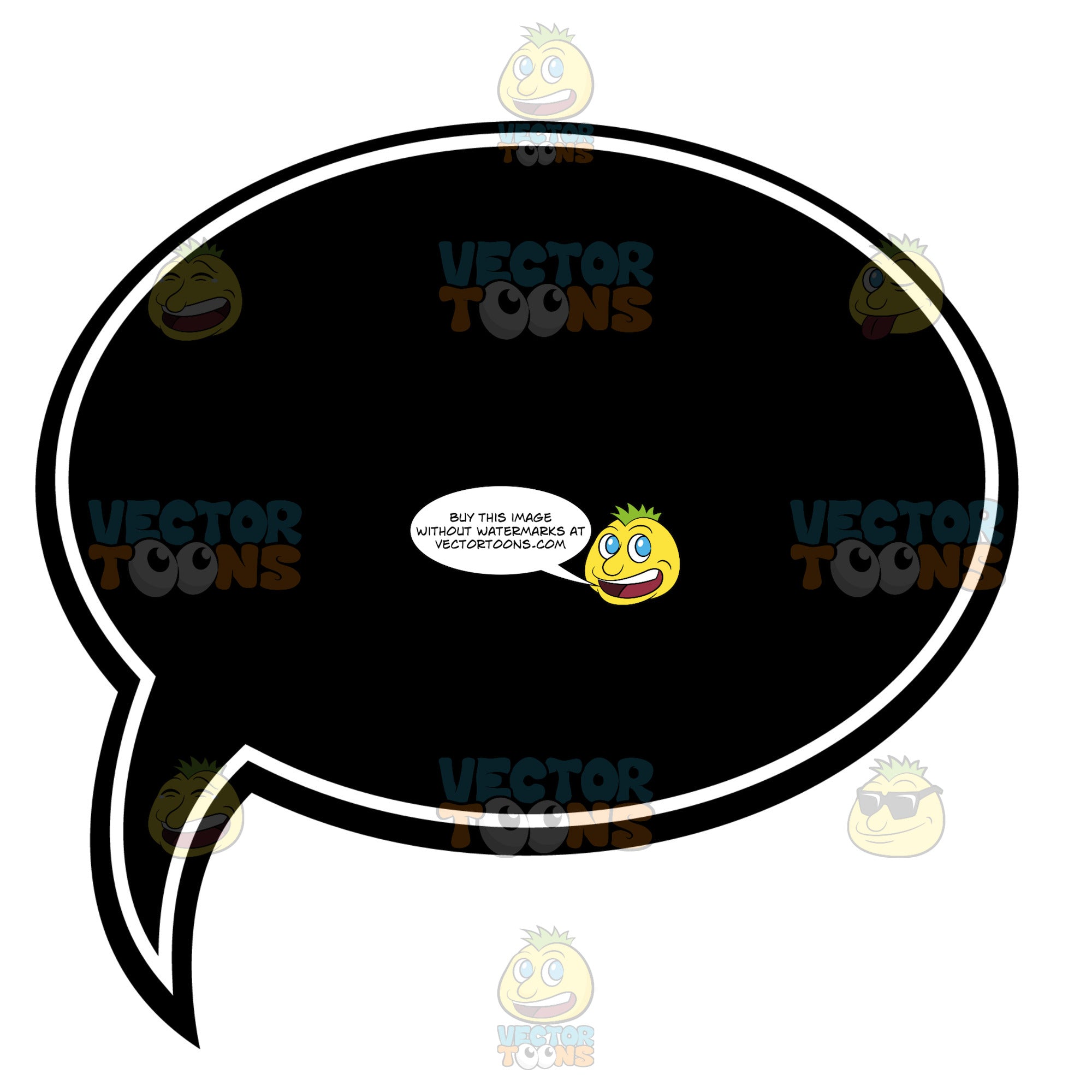 Talk Bubble Black And White Computer Icon – Clipart Cartoons By VectorToons