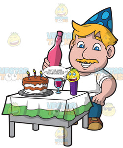 A Man Celebrating At A Birthday Party Clipart Cartoons By