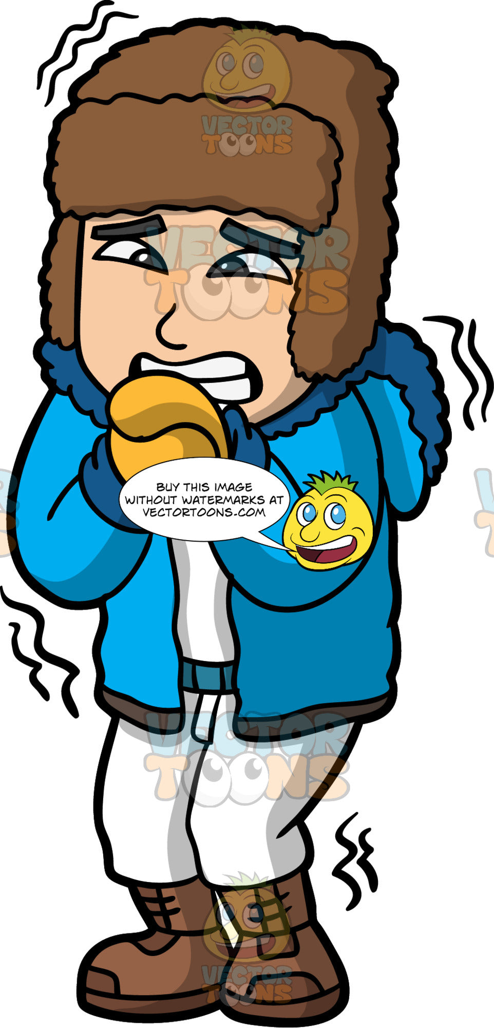 Kevin Shivering In The Freezing Cold Clipart Cartoons By Vectortoons