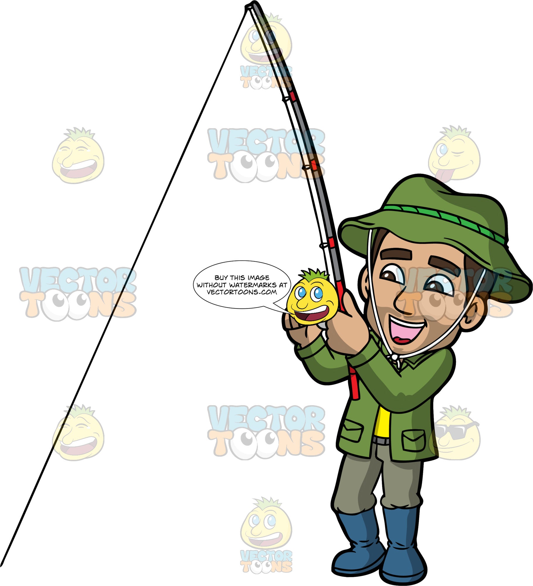 Download Gabriel Reeling In A Big Fish Clipart Cartoons By Vectortoons