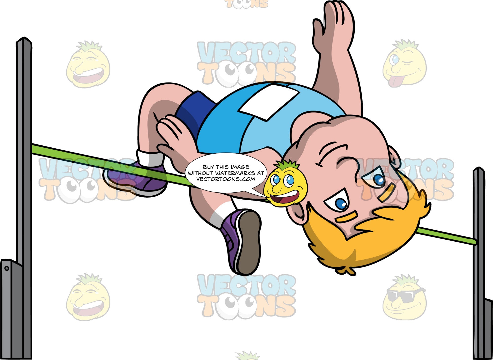 Sam Jumping Over A High Jump Bar Clipart Cartoons By Vectortoons