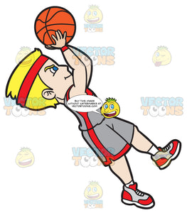 A Male Basketball Player Doing A Fade Away Shot Clipart Cartoons By Vectortoons