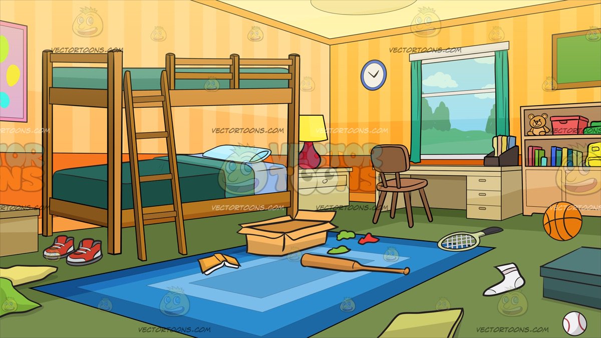 Messy Kids Bedroom Background Clipart Cartoons By Vectortoons