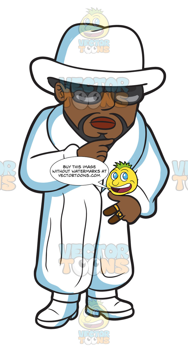 A Pimp In All White – Clipart Cartoons By VectorToons