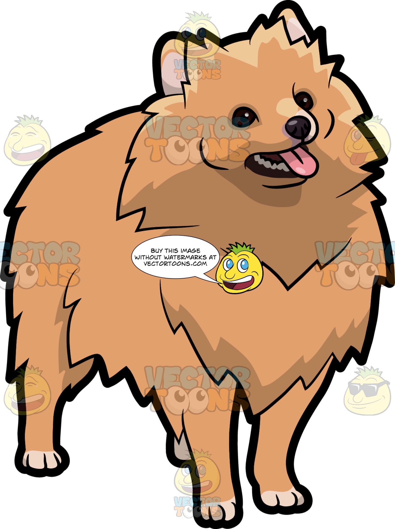 An Adorable Pomeranian Dog – Clipart Cartoons By VectorToons