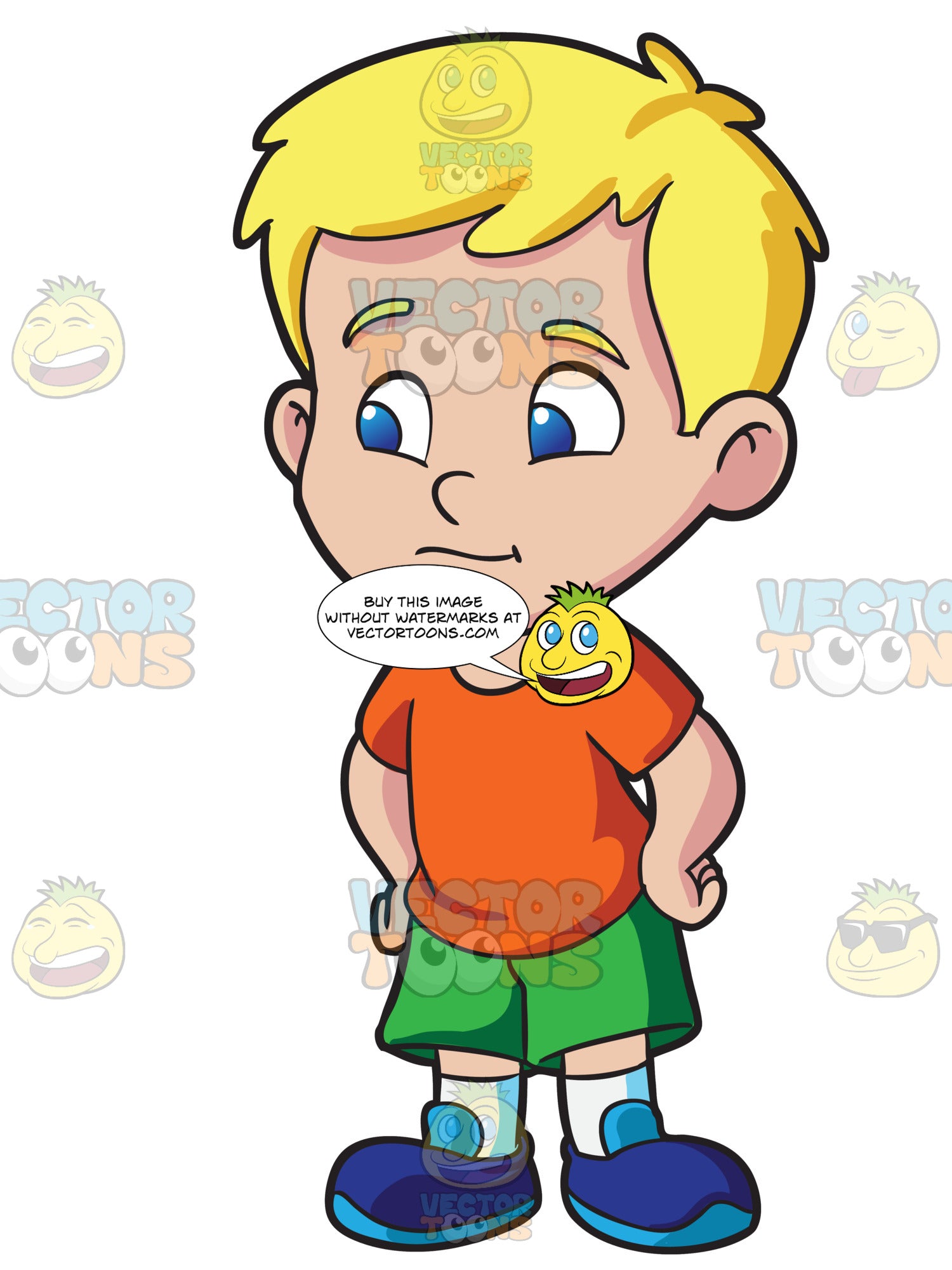 A Preschooler Boy Observing Something Clipart Cartoons By