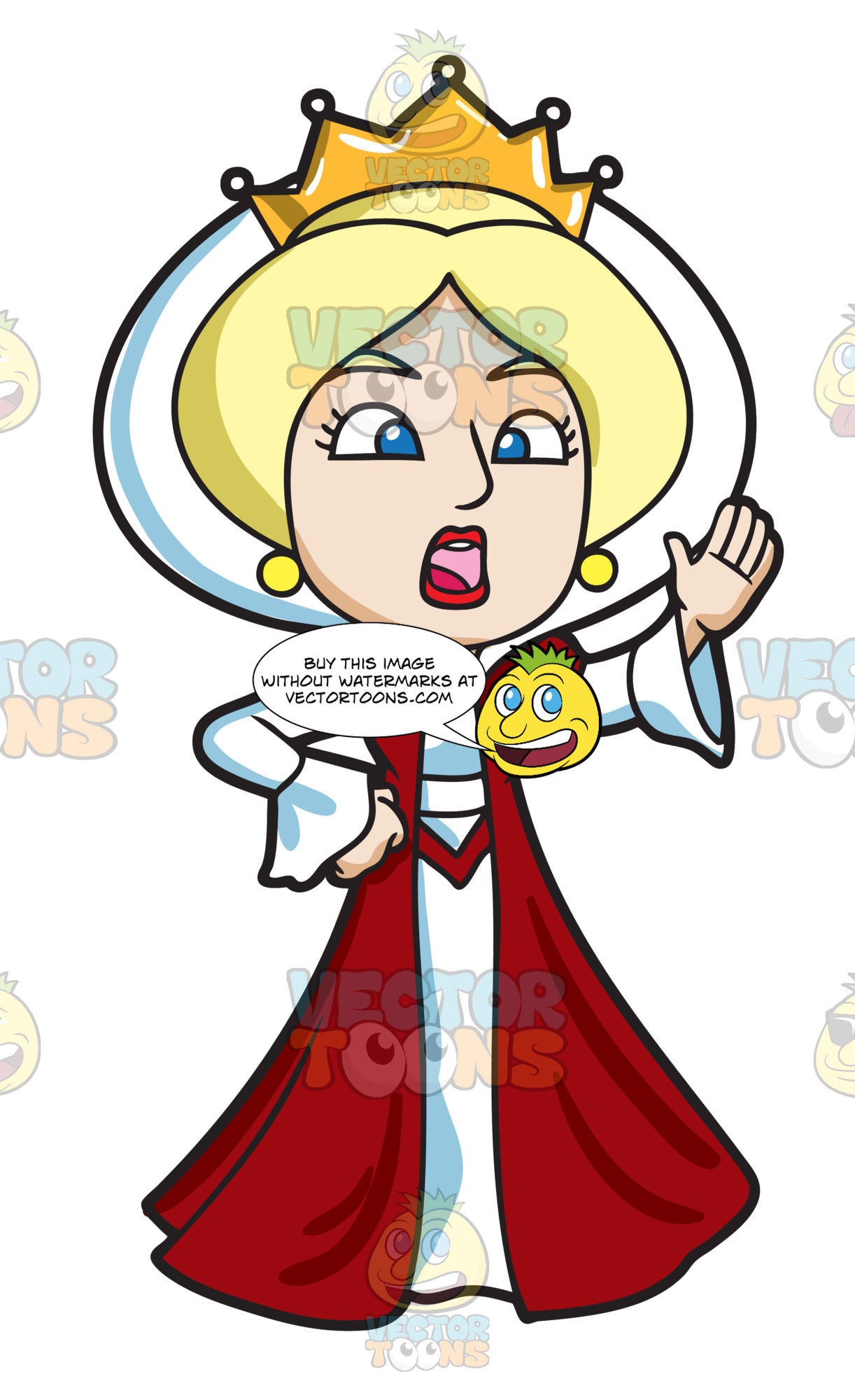 A Queen Stopping Something Clipart Cartoons By Vectortoons