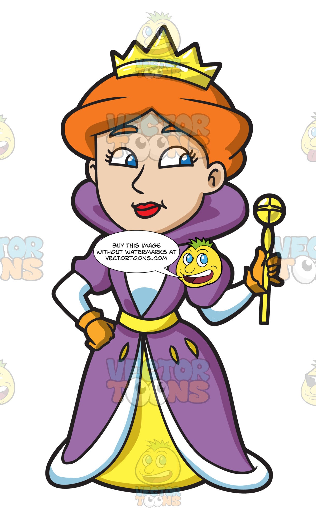 A Queen And Her Orb Staff Clipart Cartoons By Vectortoons