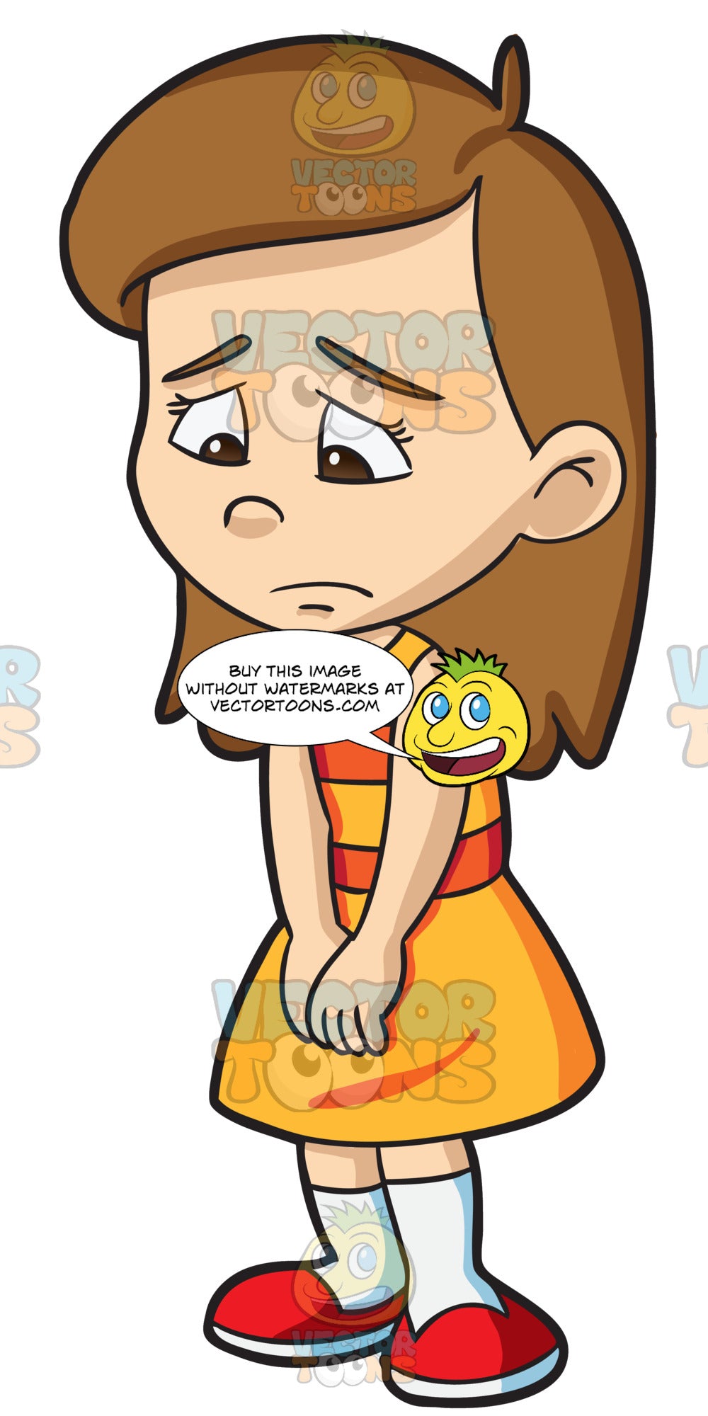 A Young Girl Feeling So Disappointed And Gloomy  Clipart Cartoons By -7883
