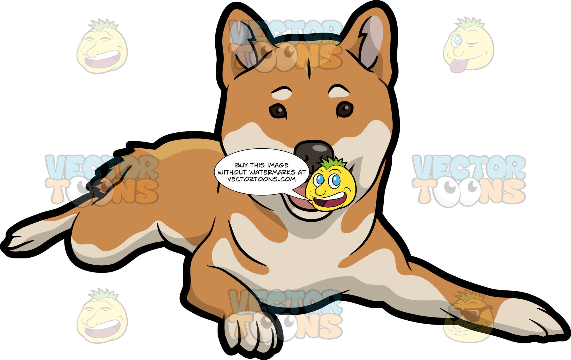 A Cute Shiba Inu Dog Clipart Cartoons By Vectortoons