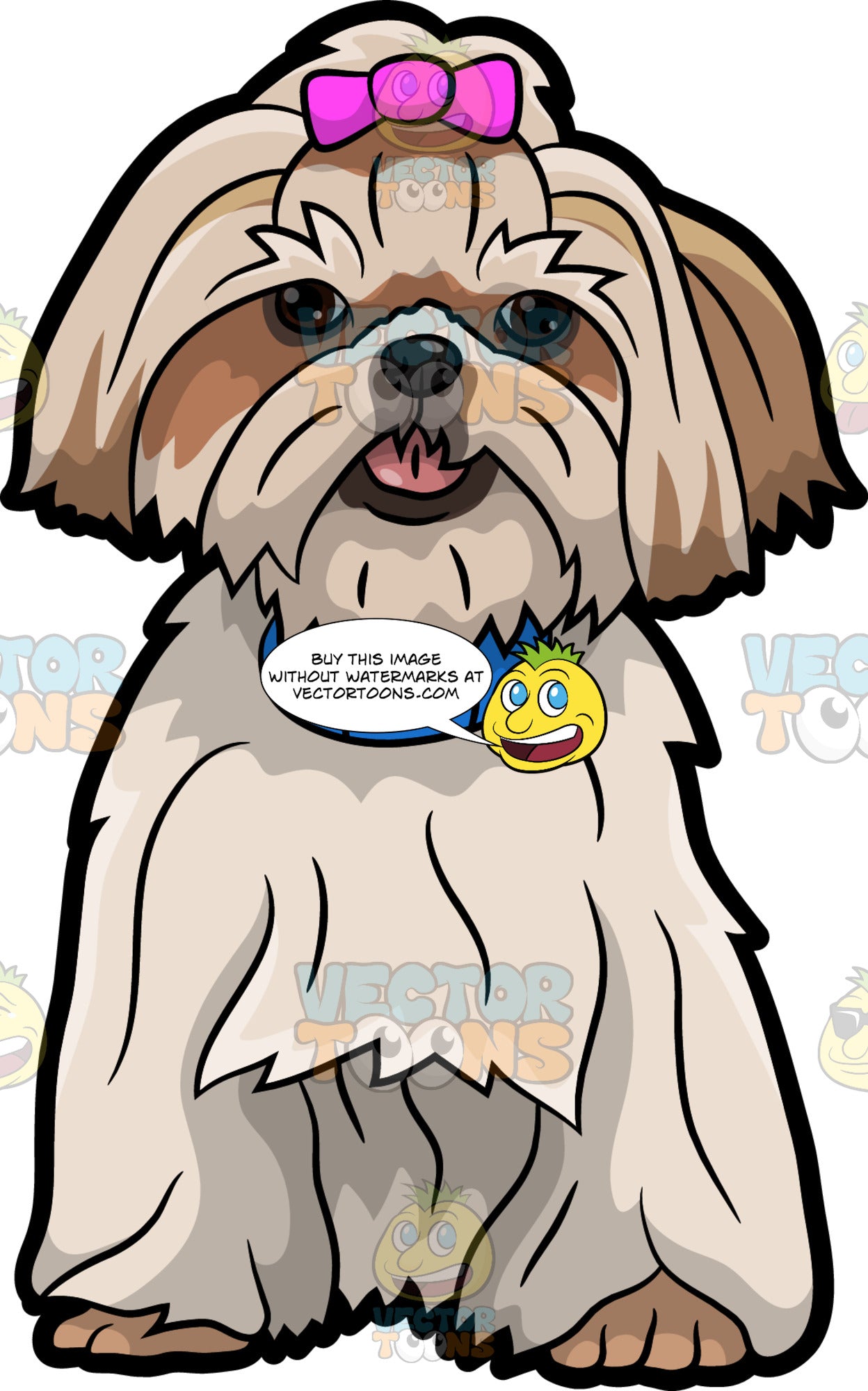 A Pretty Shih Tzu Dog Clipart Cartoons By Vectortoons