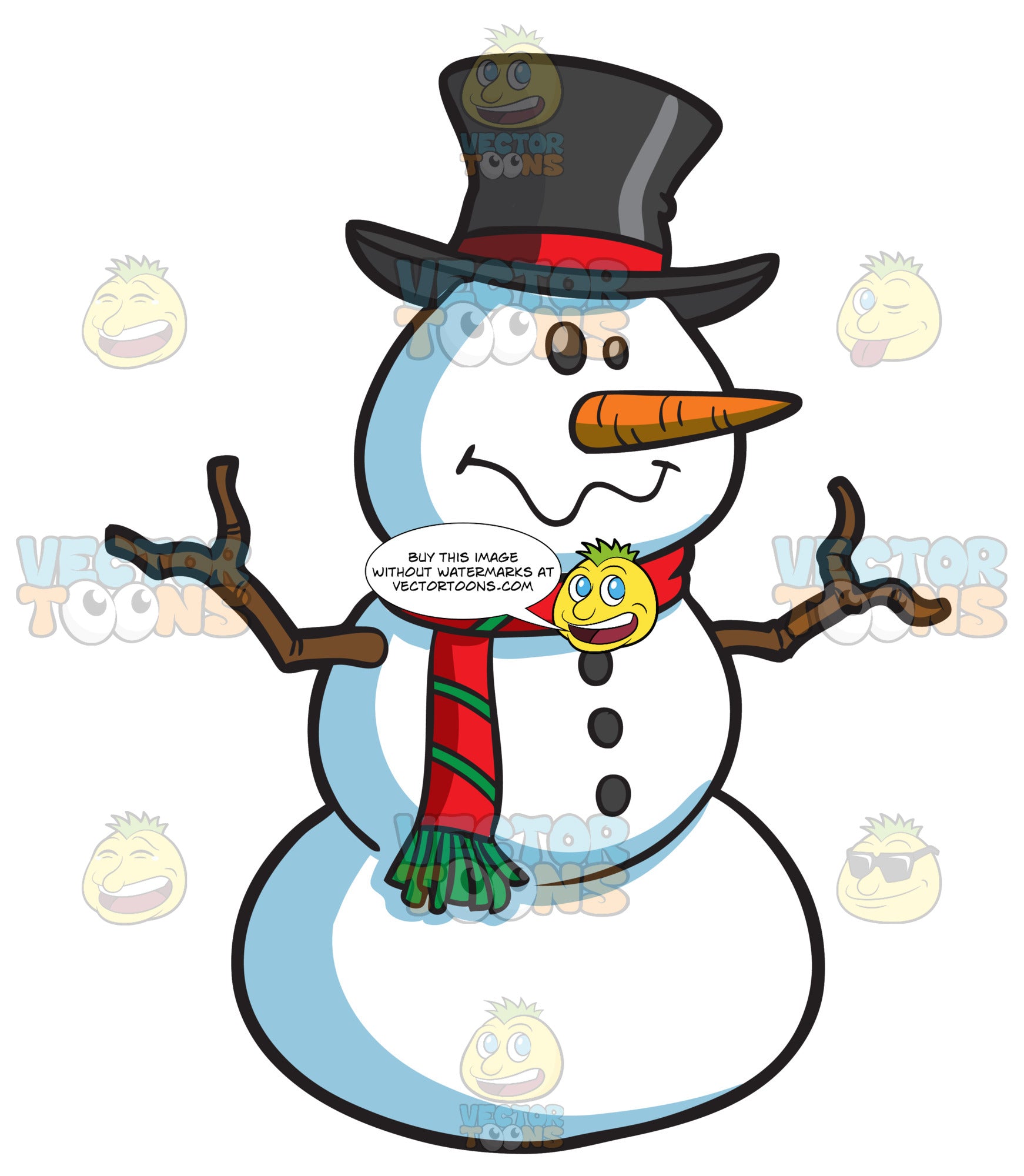 A Silly Snowman Clipart Cartoons By Vectortoons