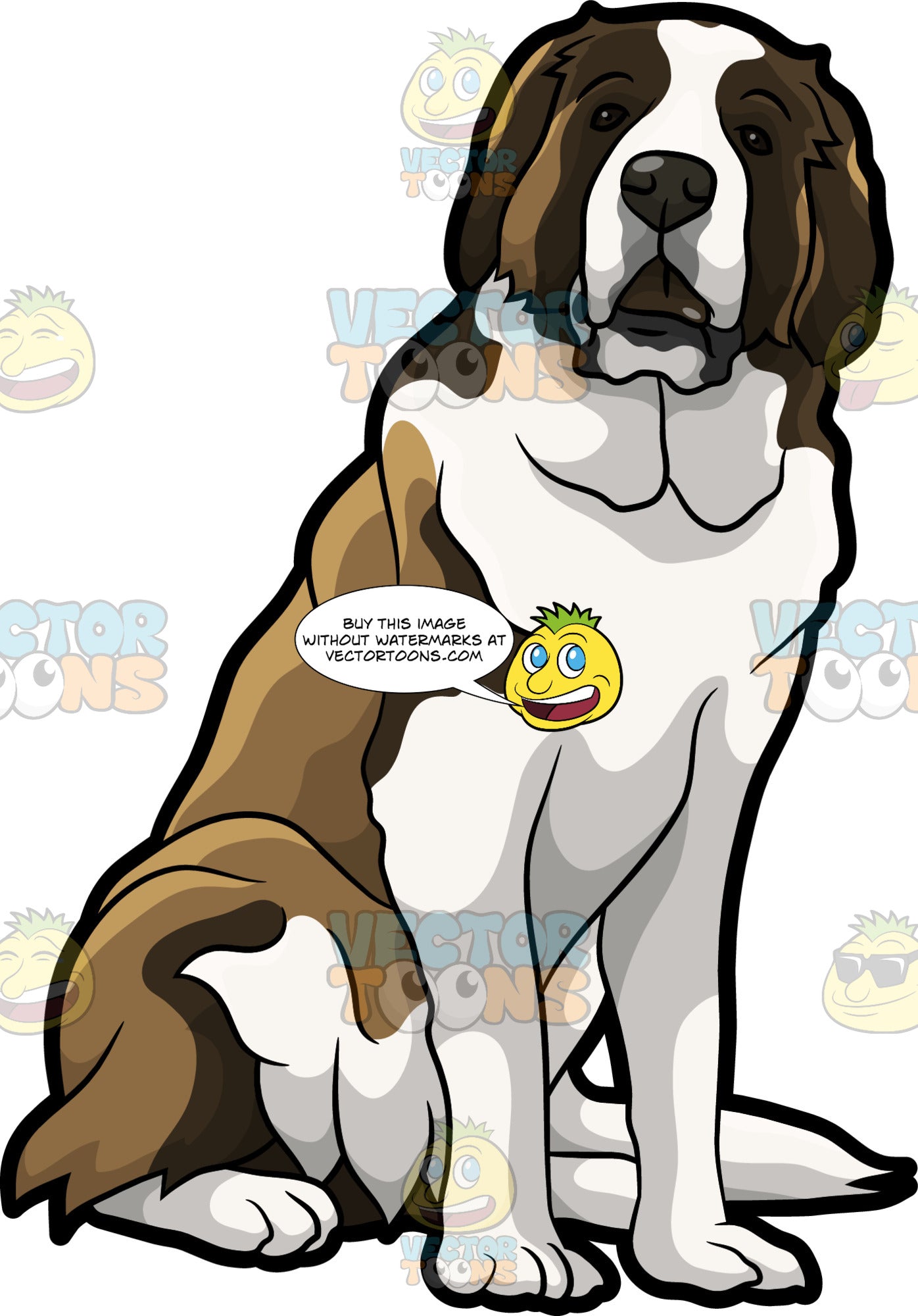 A Pretty St Bernard Dog – Clipart Cartoons By VectorToons