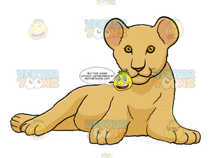 Download Lion Cub Lying Down Clipart Cartoons By Vectortoons
