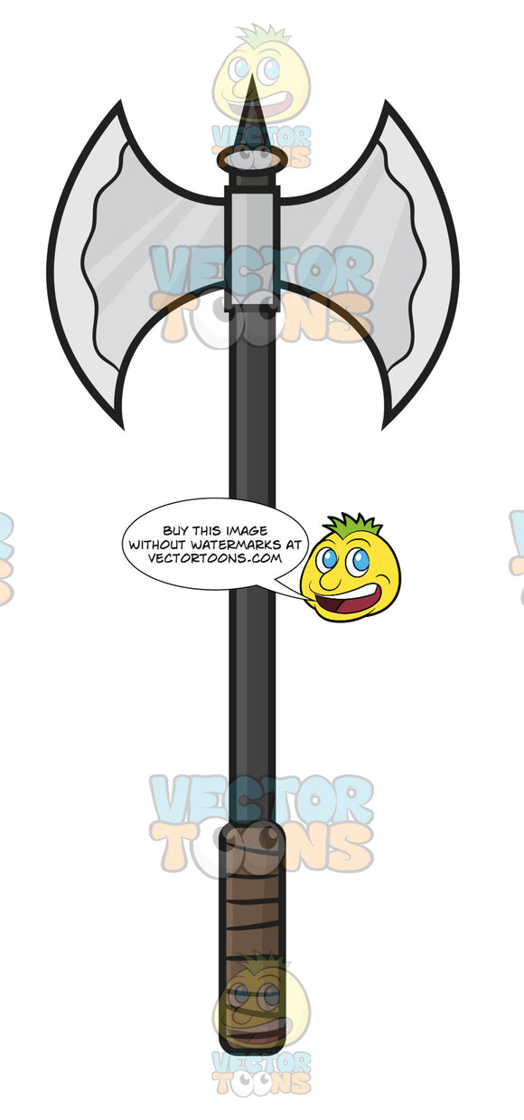 Double Sided Axe Clipart Cartoons By Vectortoons