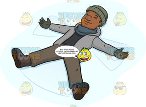 Download A Black Man Creating A Snow Angel Clipart Cartoons By Vectortoons