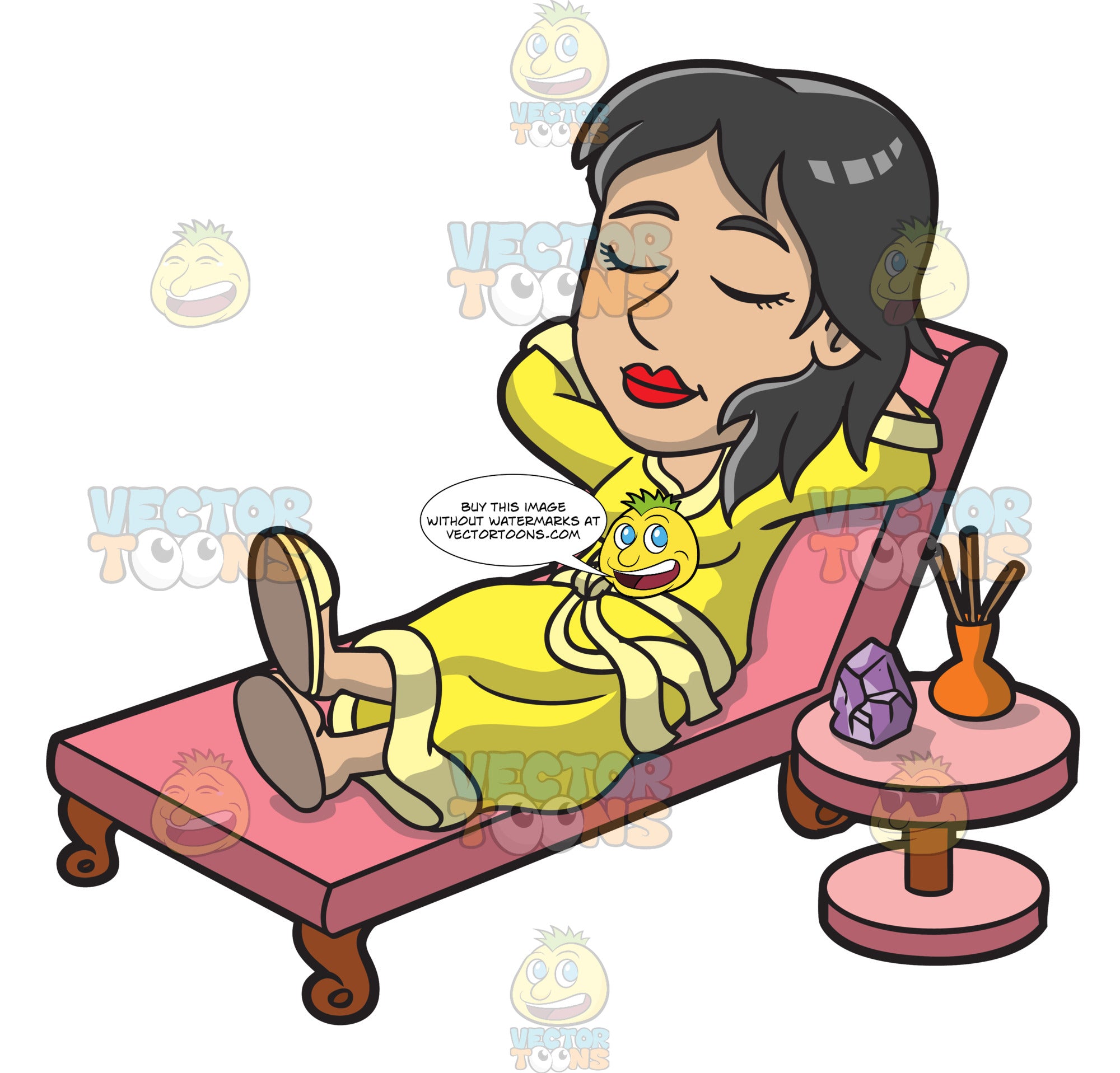 A Woman Relaxing Inside The Spa  Clipart Cartoons  By 