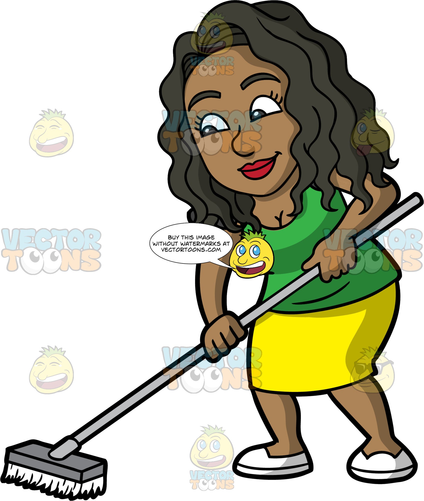 Maggie Sweeping The Floor Clipart Cartoons By Vectortoons