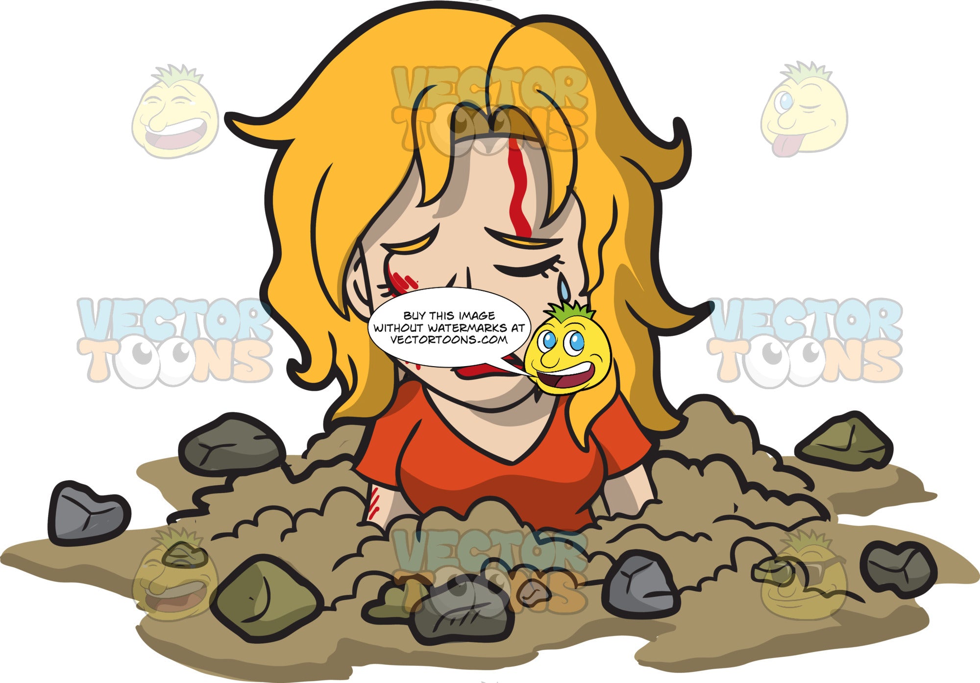 A Woman Being Stoned And Buried  Alive Clipart  Cartoons 