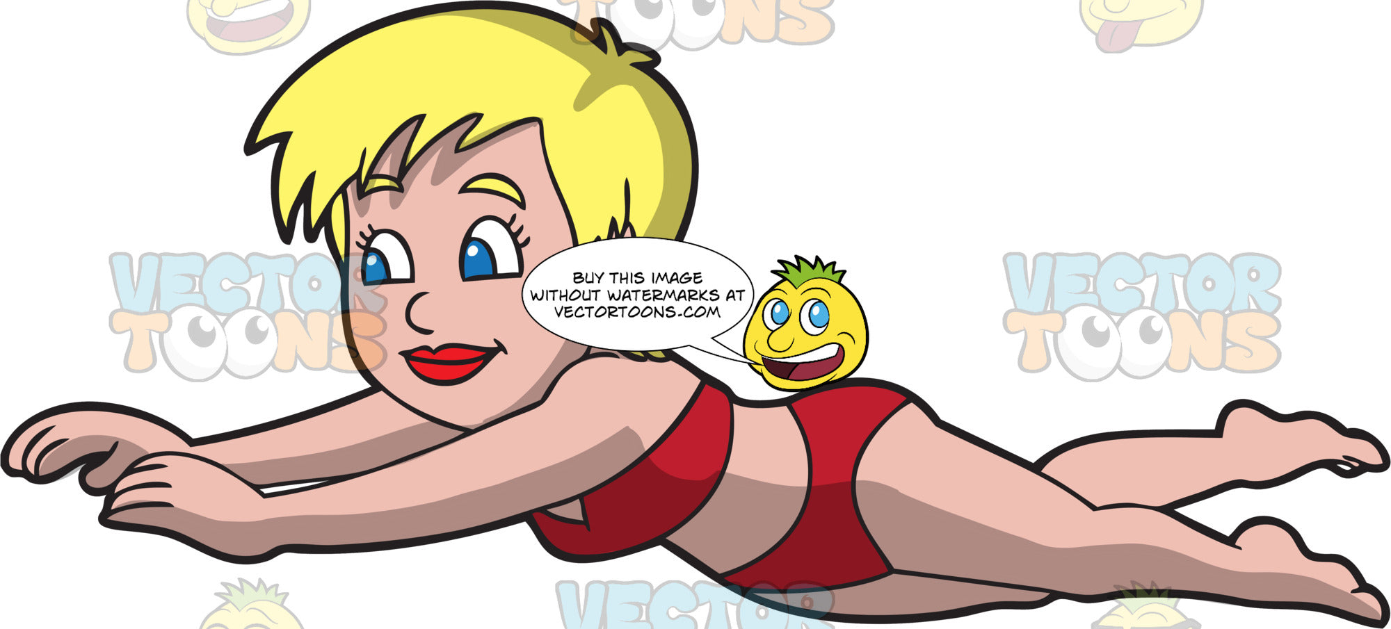 A Female Swimmer Clipart Cartoons By Vectortoons