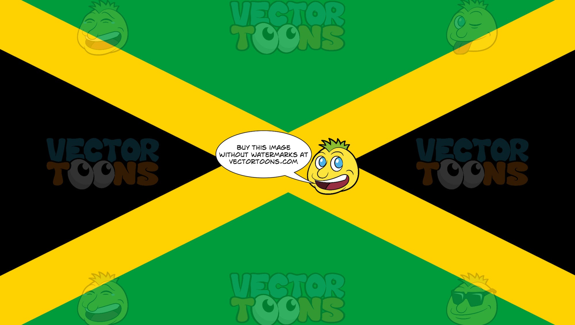 Flag Of Jamaica – Clipart Cartoons By VectorToons