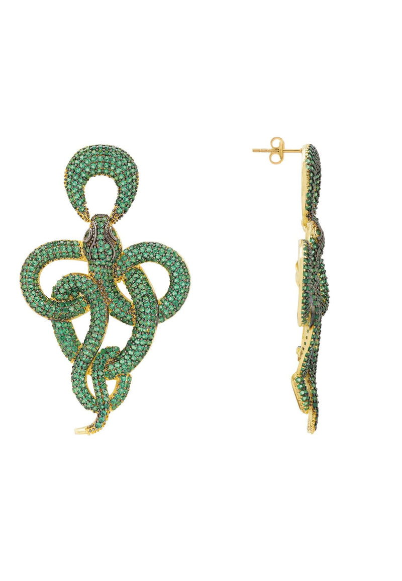 Green Viper Snake Earrings | Latelita – 