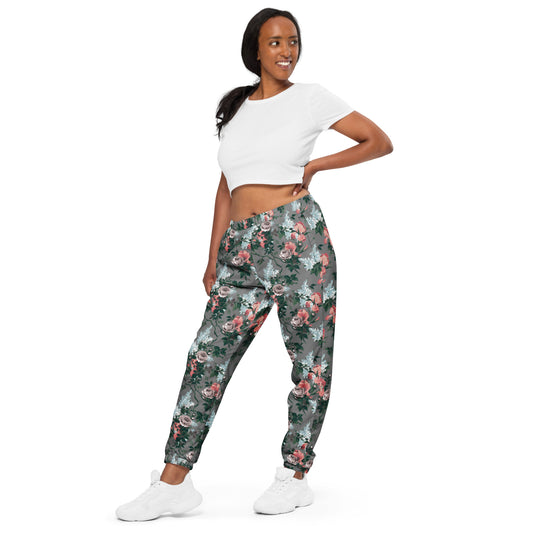 Grey J'Adore Bella Roses Plus Size Stretch Leggings