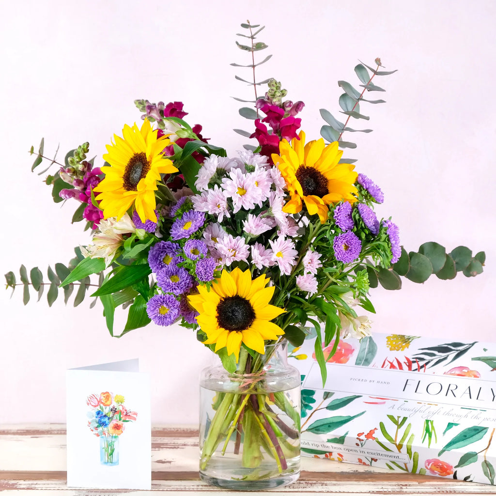 The Isolde, a joyful sunflower bouquet