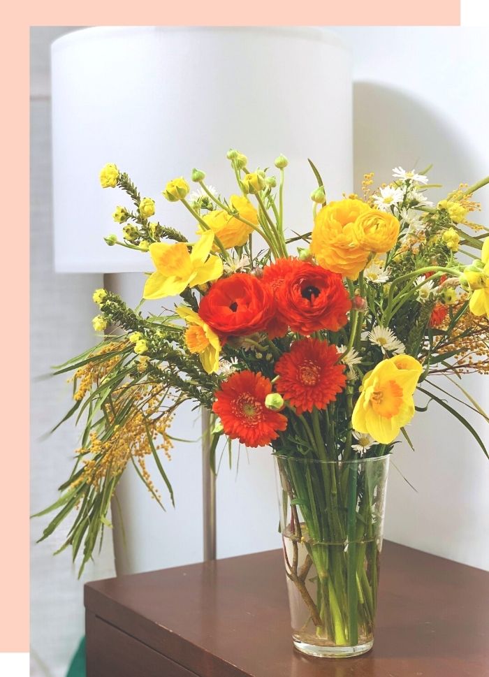 vase of flowers, arranged by local florist