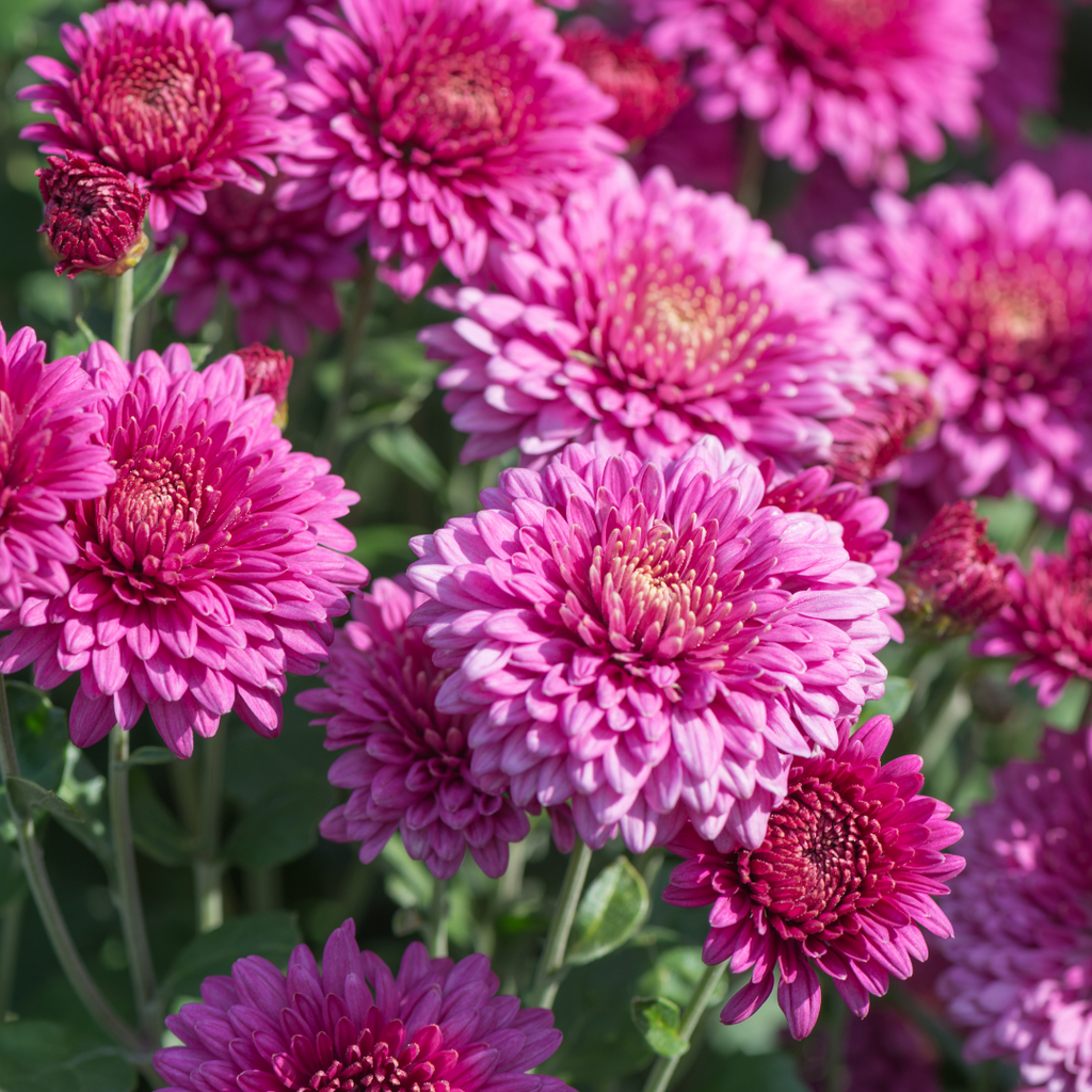 hot pink chrysanthemums