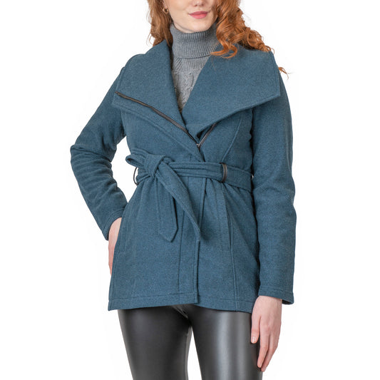 Plus Size Belted Knit Wrap Coat – CoffeeShop