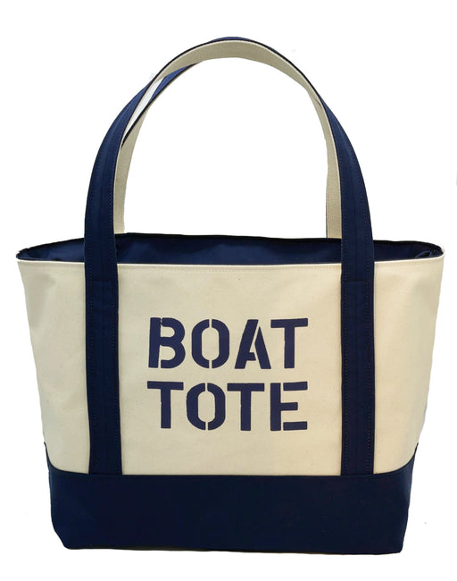 Large Canvas Monogrammed Boat Tote Bag w Zipper - The White Invite