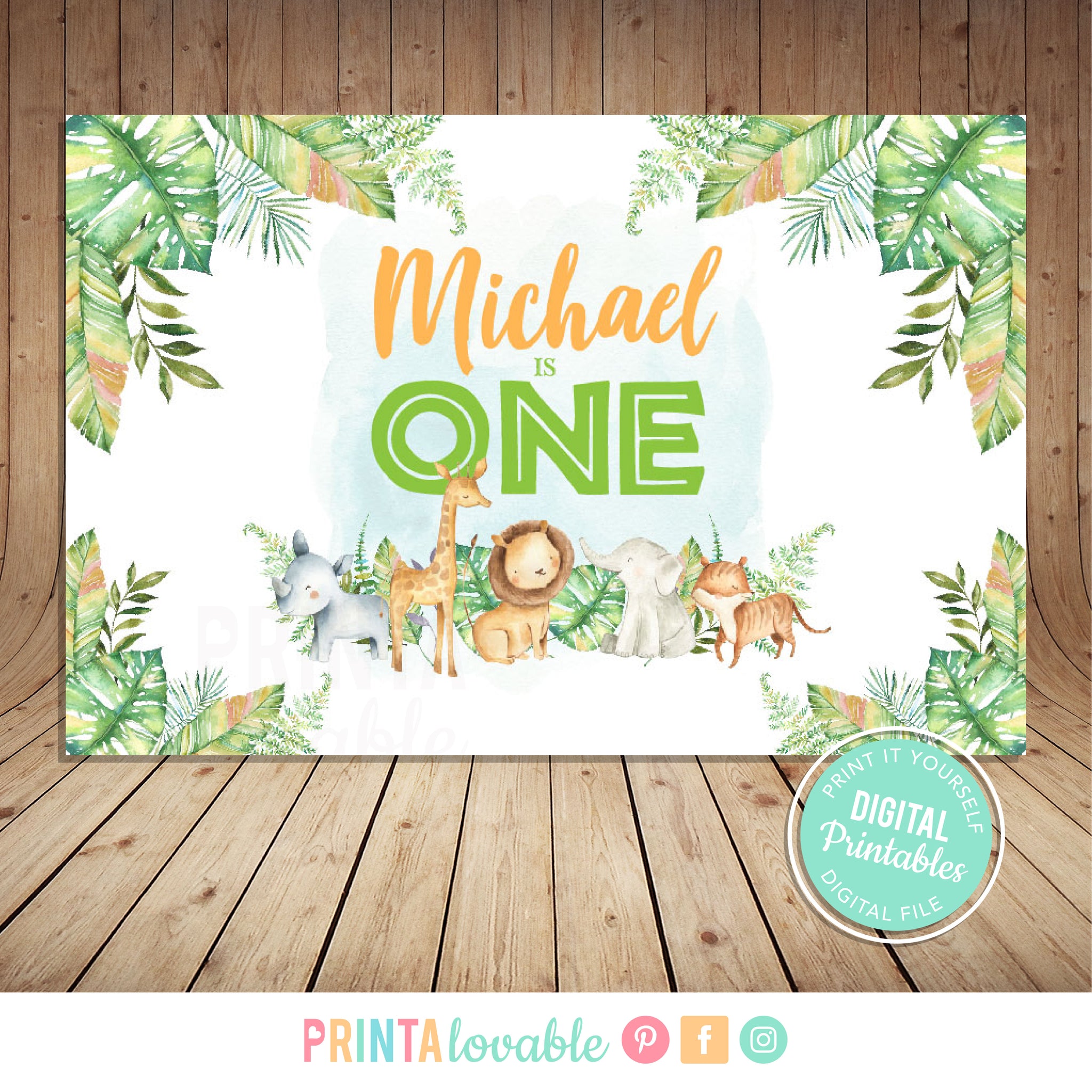 tropical baby shower backdrop