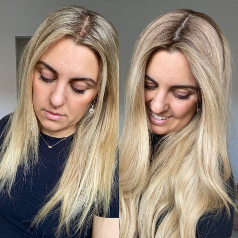 hair topper before and after