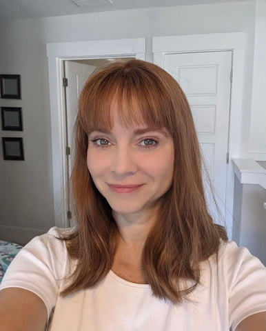 brunette wig with bangs