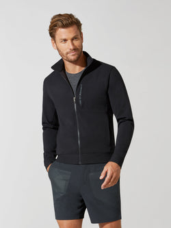 black zip up athletic jacket