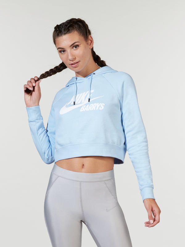 blue nike cropped hoodie