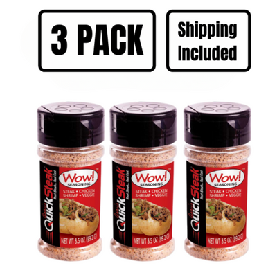 Wow! Seasoning | 3.5 oz. Bottle | Best Multipurpose Seasoning | No MSG |  Savory and Satisfying Flavor | Pack of 3 | Shipping Included