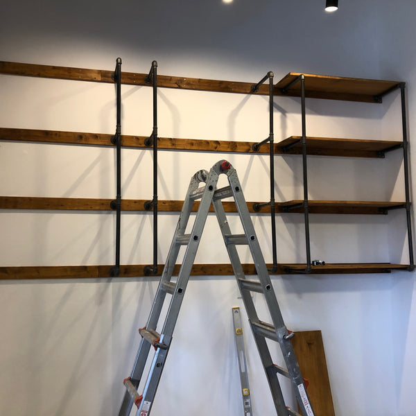 Pipe shelves installation