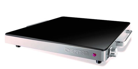 Chefman Stainless Steel & Glass Electric Warming Tray - Black, 21