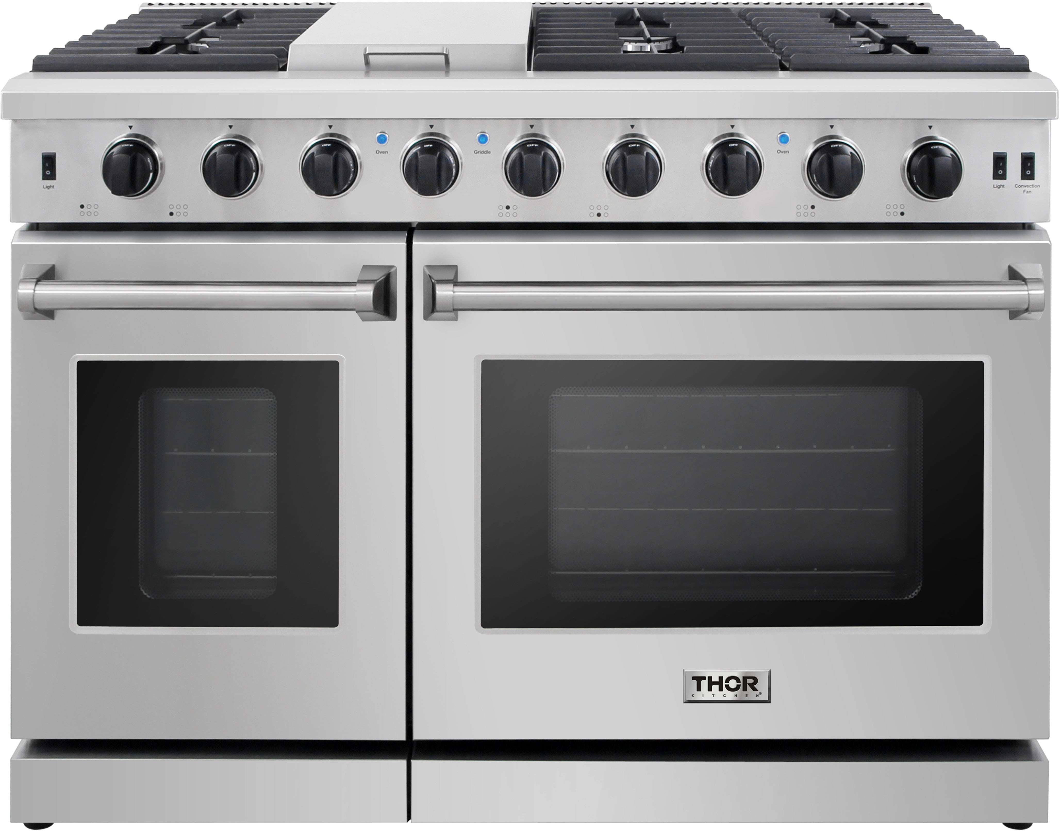 Thor 48-Inch Stainless Steel 7 Burners Convection Oven Freestanding Double Oven Gas Range